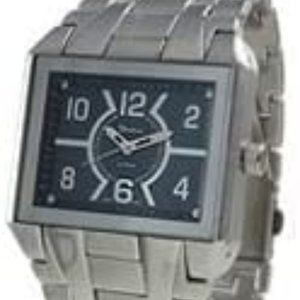Geneva Platinum 9164 Men's Brushed Finish Link Watch-SIL/BLUE